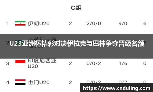 U23亚洲杯精彩对决伊拉克与巴林争夺晋级名额